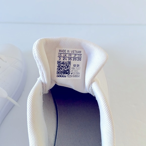 Adidas Advantage K Sneaker Little Kids Size 3 Shoes White/Green Unisex Lace Up - Picture 9 of 9